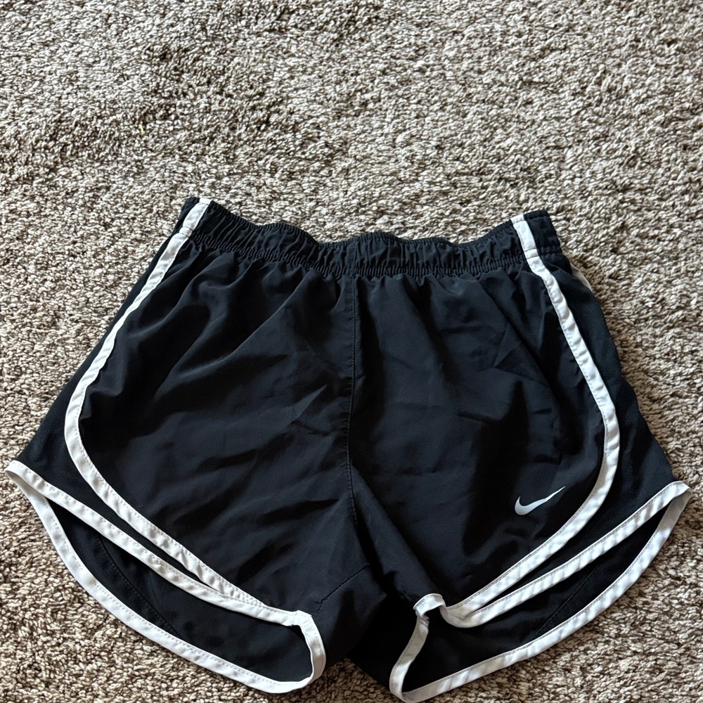 Nike Women's Black and White Athletic Shorts